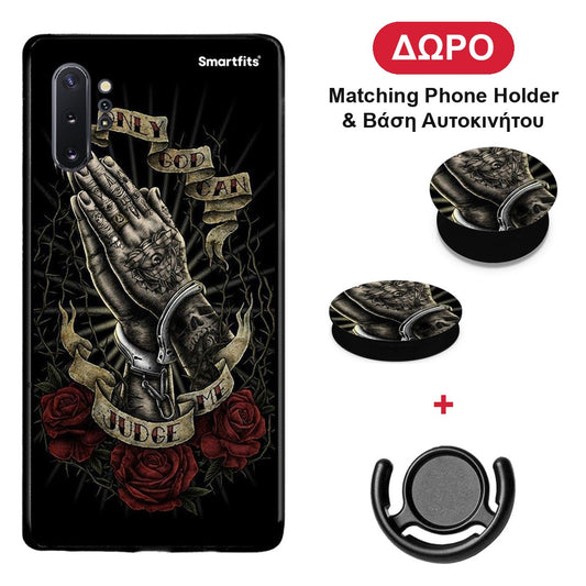 Judge By God - Samsung Galaxy Note 10+ θήκη + Δώρο Phone Holder & Βάση Αυτοκινήτου
