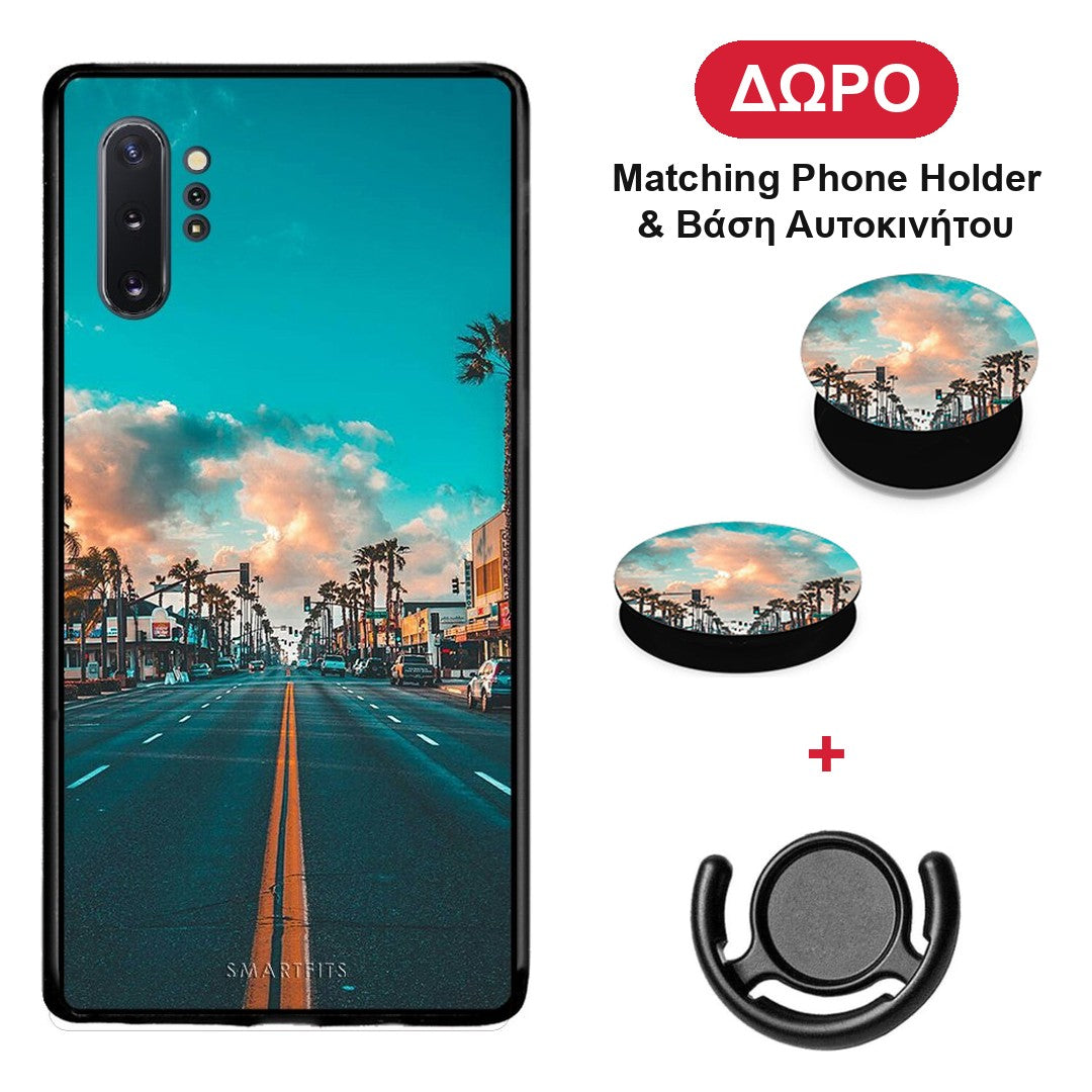 Landscape City - Samsung Galaxy Note 10+ θήκη + Δώρο Phone Holder & Βάση Αυτοκινήτου