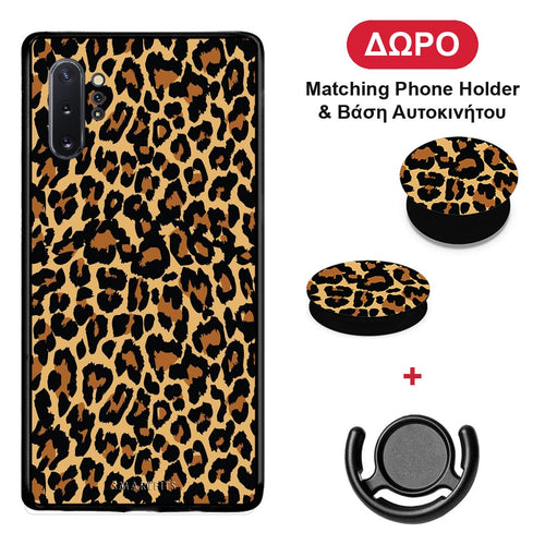 Animal Leopard - Samsung Galaxy Note 10+ θήκη + Δώρο Phone Holder & Βάση Αυτοκινήτου