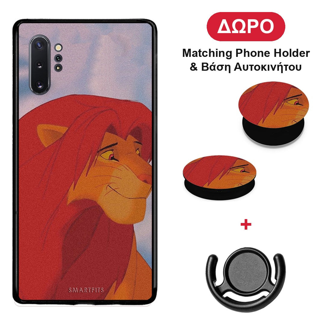 Lion Love 1 - Samsung Galaxy Note 10+ θήκη + Δώρο Phone Holder & Βάση Αυτοκινήτου
