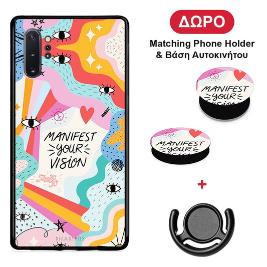 Manifest Your Vision - Samsung Galaxy Note 10+ θήκη + Δώρο Phone Holder & Βάση Αυτοκινήτου