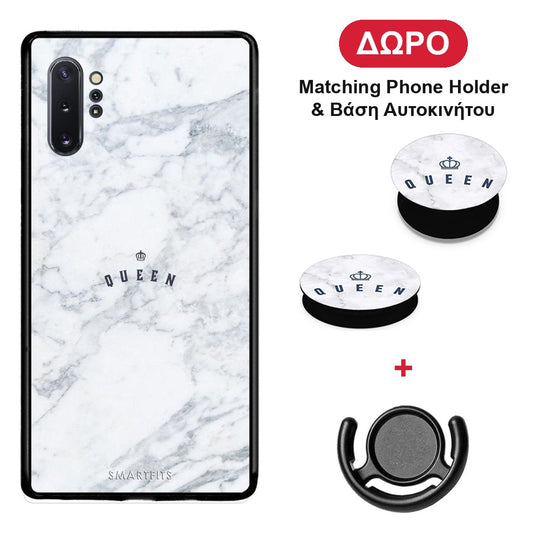 Marble Queen - Samsung Galaxy Note 10+ θήκη + Δώρο Phone Holder & Βάση Αυτοκινήτου