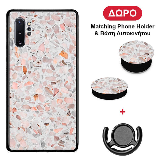 Marble Terrazzo - Samsung Galaxy Note 10+ θήκη + Δώρο Phone Holder & Βάση Αυτοκινήτου