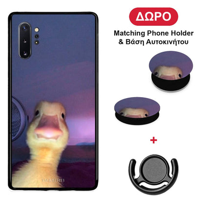 Meme Duck - Samsung Galaxy Note 10+ θήκη + Δώρο Phone Holder & Βάση Αυτοκινήτου