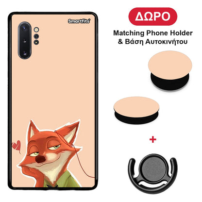Nick Wilde And Judy Hopps Love 1 - Samsung Galaxy Note 10+ θήκη + Δώρο Phone Holder & Βάση Αυτοκινήτου