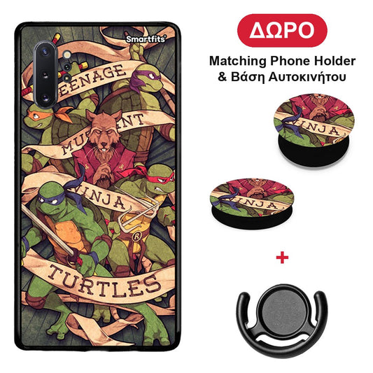 Ninja Turtles - Samsung Galaxy Note 10+ θήκη + Δώρο Phone Holder & Βάση Αυτοκινήτου