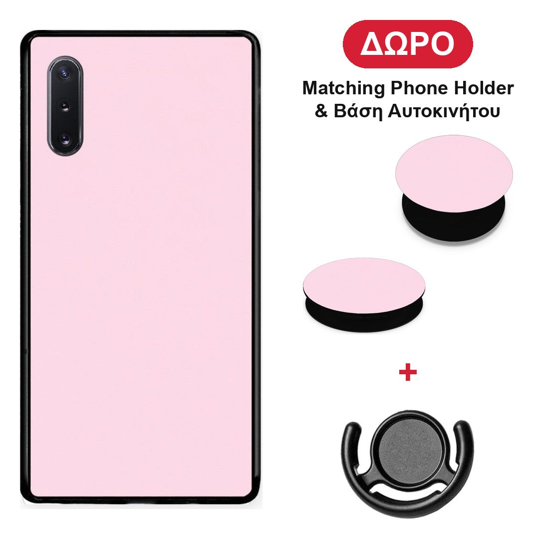 Pale Pink - Samsung Galaxy Note 10+ θήκη + Δώρο Phone Holder & Βάση Αυτοκινήτου