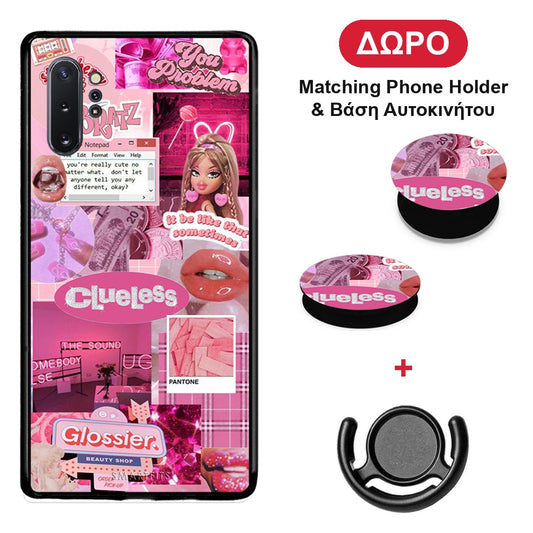 Pink Love - Samsung Galaxy Note 10+ θήκη + Δώρο Phone Holder & Βάση Αυτοκινήτου