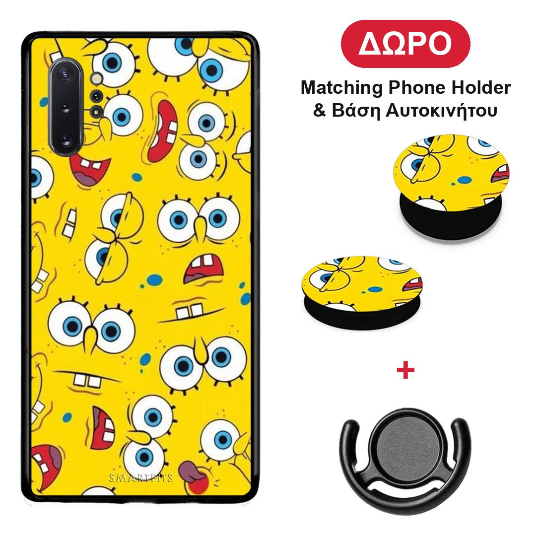 PopArt Sponge - Samsung Galaxy Note 10+ θήκη + Δώρο Phone Holder & Βάση Αυτοκινήτου