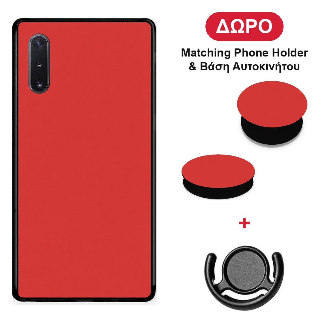 Poppy Red - Samsung Galaxy Note 10+ θήκη + Δώρο Phone Holder & Βάση Αυτοκινήτου
