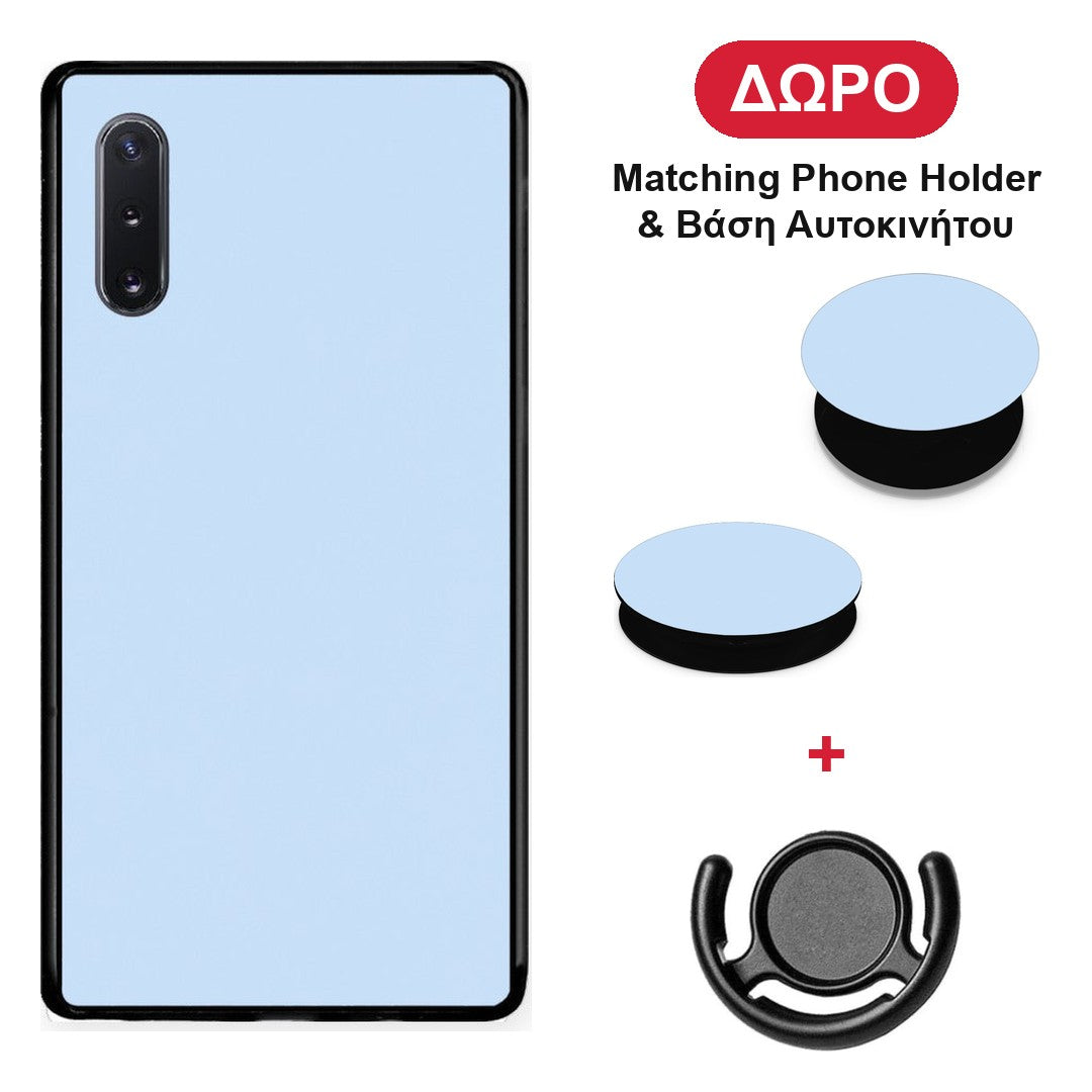Powder Blue - Samsung Galaxy Note 10+ θήκη + Δώρο Phone Holder & Βάση Αυτοκινήτου