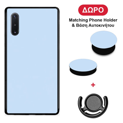 Powder Blue - Samsung Galaxy Note 10+ θήκη + Δώρο Phone Holder & Βάση Αυτοκινήτου