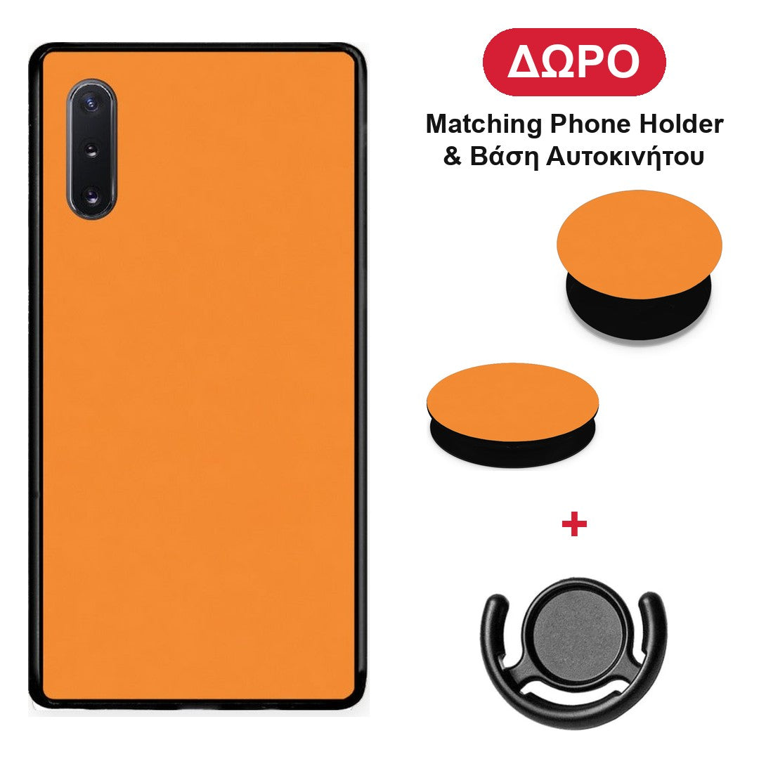 Tangerine Orange - Samsung Galaxy Note 10+ θήκη + Δώρο Phone Holder & Βάση Αυτοκινήτου