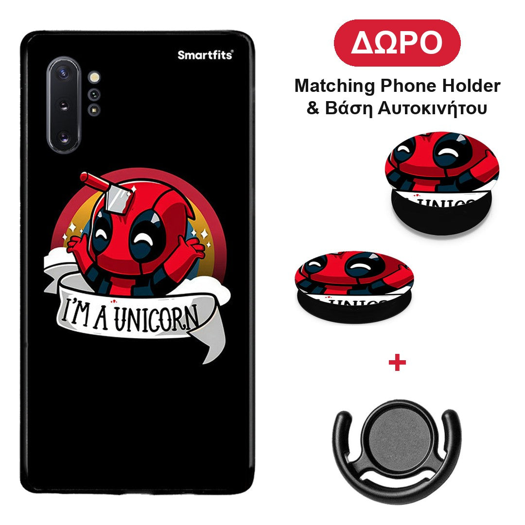 Unicorn Deadpool - Samsung Galaxy Note 10+ θήκη + Δώρο Phone Holder & Βάση Αυτοκινήτου