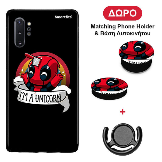 Unicorn Deadpool - Samsung Galaxy Note 10+ θήκη + Δώρο Phone Holder & Βάση Αυτοκινήτου