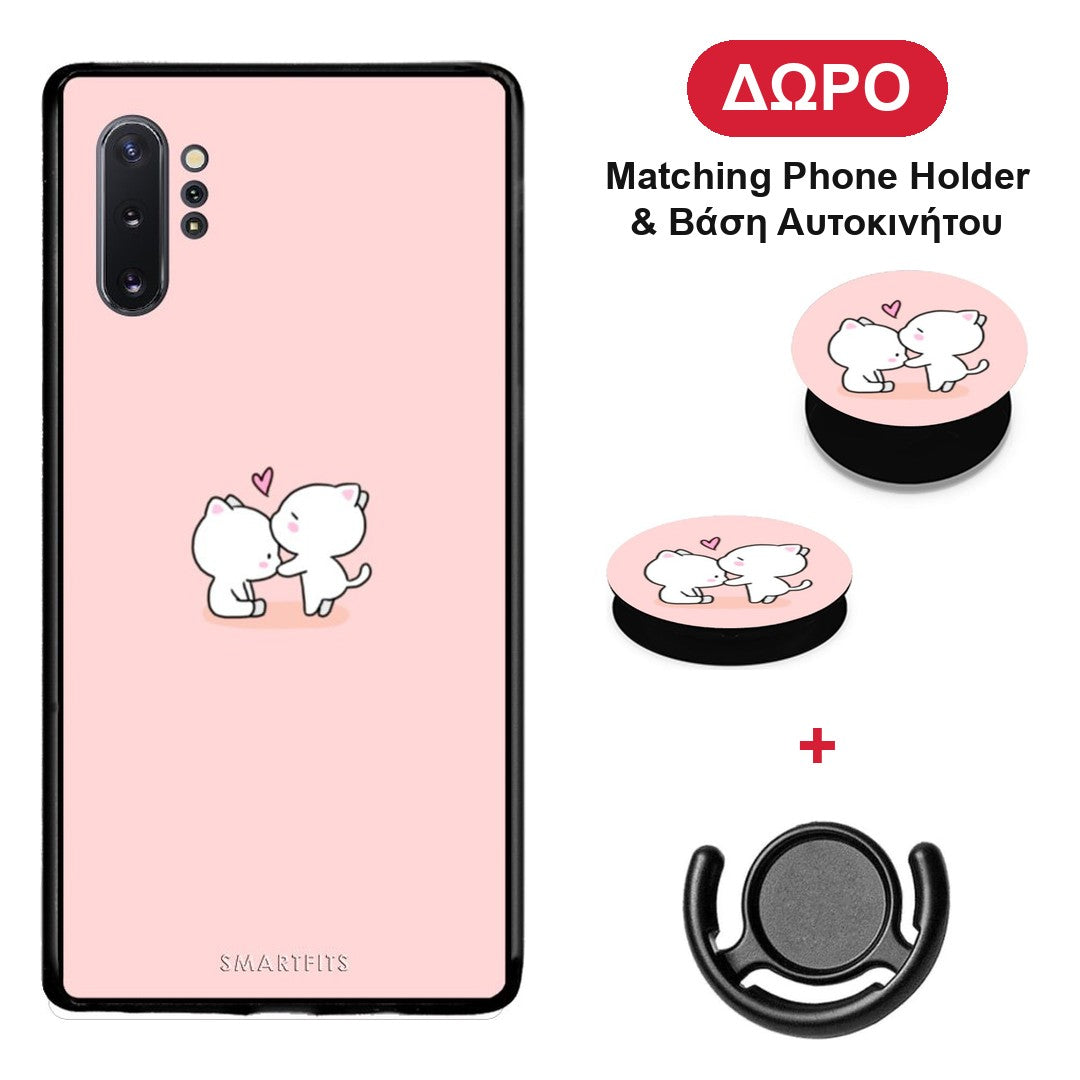 Valentine Love - Samsung Galaxy Note 10+ θήκη + Δώρο Phone Holder & Βάση Αυτοκινήτου