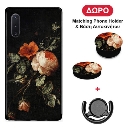 Vintage Roses - Samsung Galaxy Note 10+ θήκη + Δώρο Phone Holder & Βάση Αυτοκινήτου