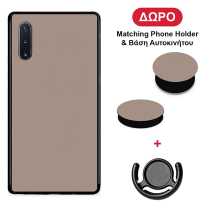 Warm Taupe - Samsung Galaxy Note 10+ θήκη + Δώρο Phone Holder & Βάση Αυτοκινήτου
