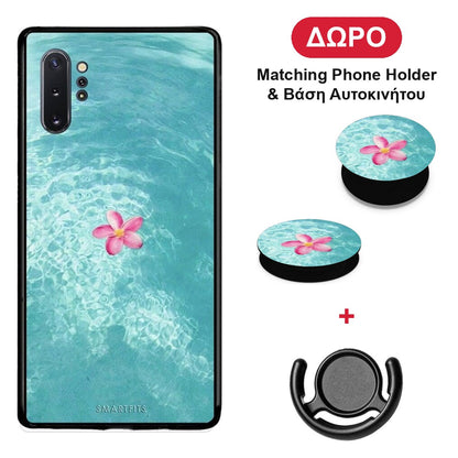 Water Flower - Samsung Galaxy Note 10+ θήκη + Δώρο Phone Holder & Βάση Αυτοκινήτου