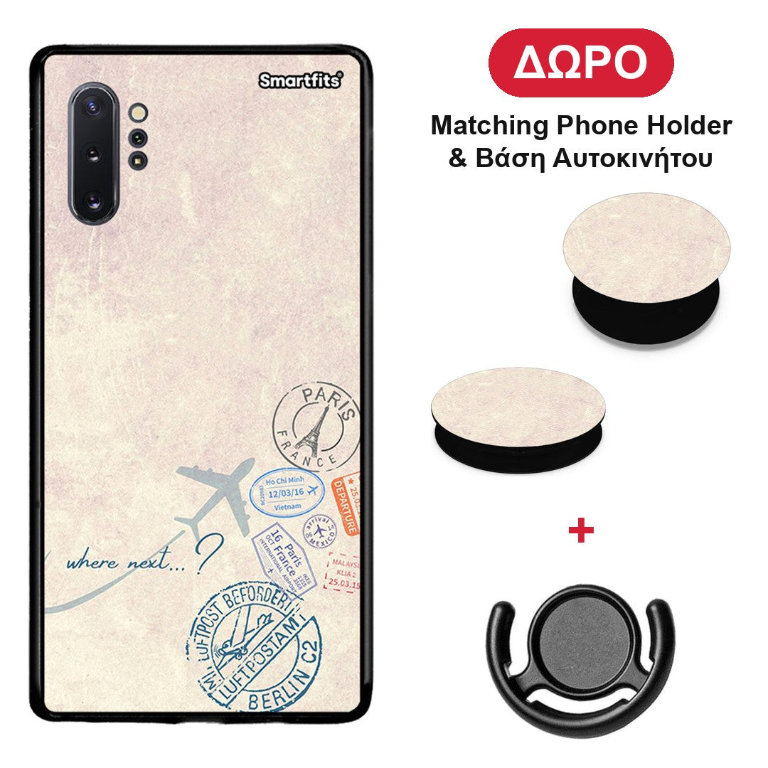 Where Next - Samsung Galaxy Note 10+ θήκη + Δώρο Phone Holder & Βάση Αυτοκινήτου