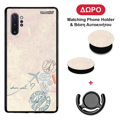 Where Next - Samsung Galaxy Note 10+ θήκη + Δώρο Phone Holder & Βάση Αυτοκινήτου