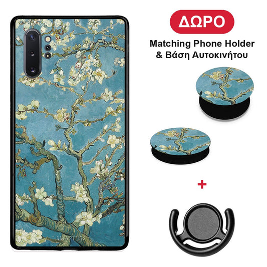 White Blossoms - Samsung Galaxy Note 10+ θήκη + Δώρο Phone Holder & Βάση Αυτοκινήτου