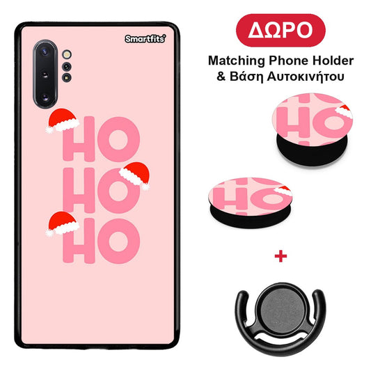 Xmas Ho Ho Ho - Samsung Galaxy Note 10+ θήκη + Δώρο Phone Holder & Βάση Αυτοκινήτου