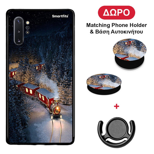 Xmas Train - Samsung Galaxy Note 10+ θήκη + Δώρο Phone Holder & Βάση Αυτοκινήτου