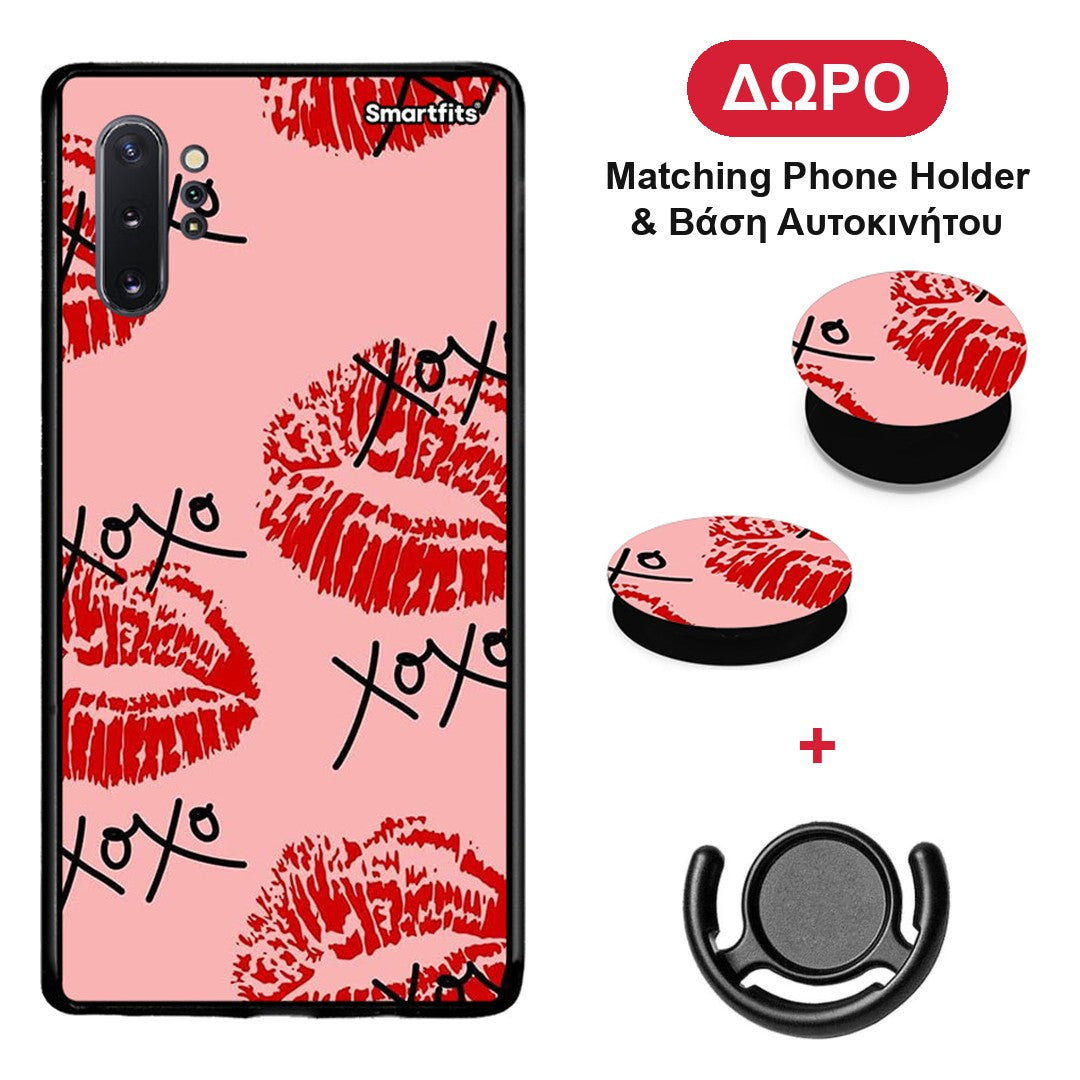 XOXO Lips - Samsung Galaxy Note 10+ θήκη + Δώρο Phone Holder & Βάση Αυτοκινήτου