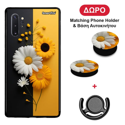 Yellow Daisies - Samsung Galaxy Note 10+ θήκη + Δώρο Phone Holder & Βάση Αυτοκινήτου
