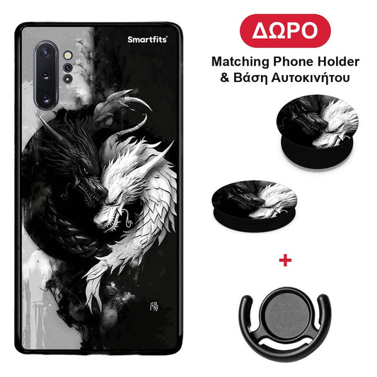 Yin Yang - Samsung Galaxy Note 10+ θήκη + Δώρο Phone Holder & Βάση Αυτοκινήτου