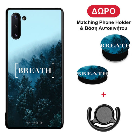 Quote Breath - Samsung Galaxy Note 10 θήκη + Δώρο Phone Holder & Βάση Αυτοκινήτου
