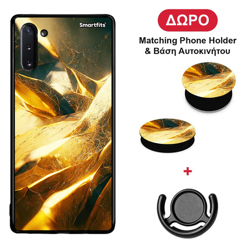 Real Gold - Samsung Galaxy Note 10 θήκη + Δώρο Phone Holder & Βάση Αυτοκινήτου