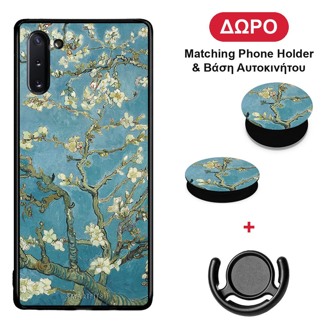 White Blossoms - Samsung Galaxy Note 10 θήκη + Δώρο Phone Holder & Βάση Αυτοκινήτου