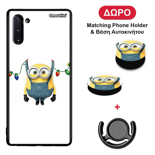 Xmas Minion Lights - Samsung Galaxy Note 10 θήκη + Δώρο Phone Holder & Βάση Αυτοκινήτου