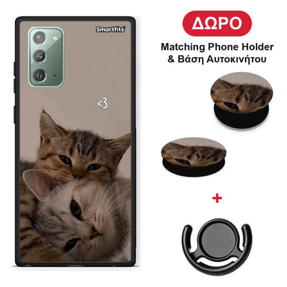 Cats In Love - Samsung Galaxy Note 20 θήκη + Δώρο Phone Holder & Βάση Αυτοκινήτου