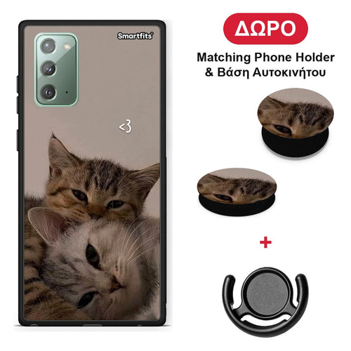 Cats In Love - Samsung Galaxy Note 20 θήκη + Δώρο Phone Holder & Βάση Αυτοκινήτου