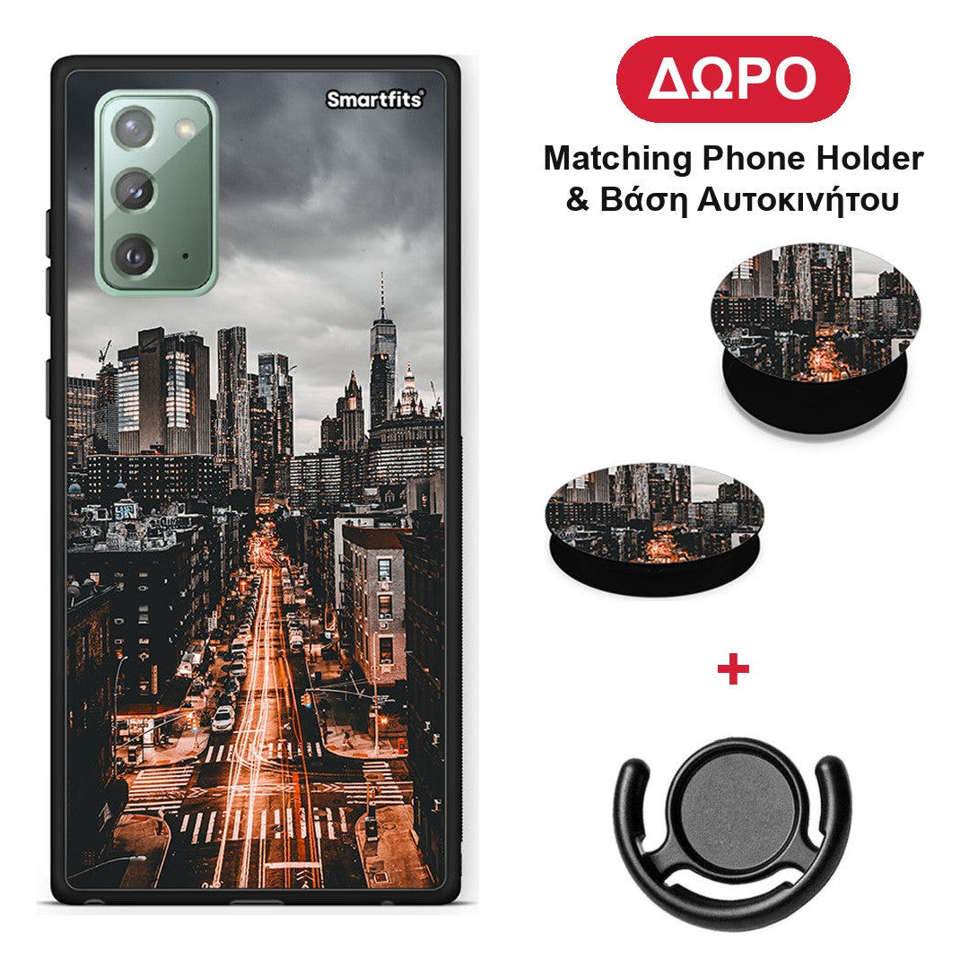 City Lights - Samsung Galaxy Note 20 θήκη + Δώρο Phone Holder & Βάση Αυτοκινήτου