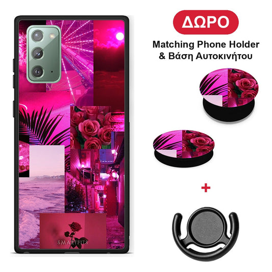 Collage Red Roses - Samsung Galaxy Note 20 θήκη + Δώρο Phone Holder & Βάση Αυτοκινήτου