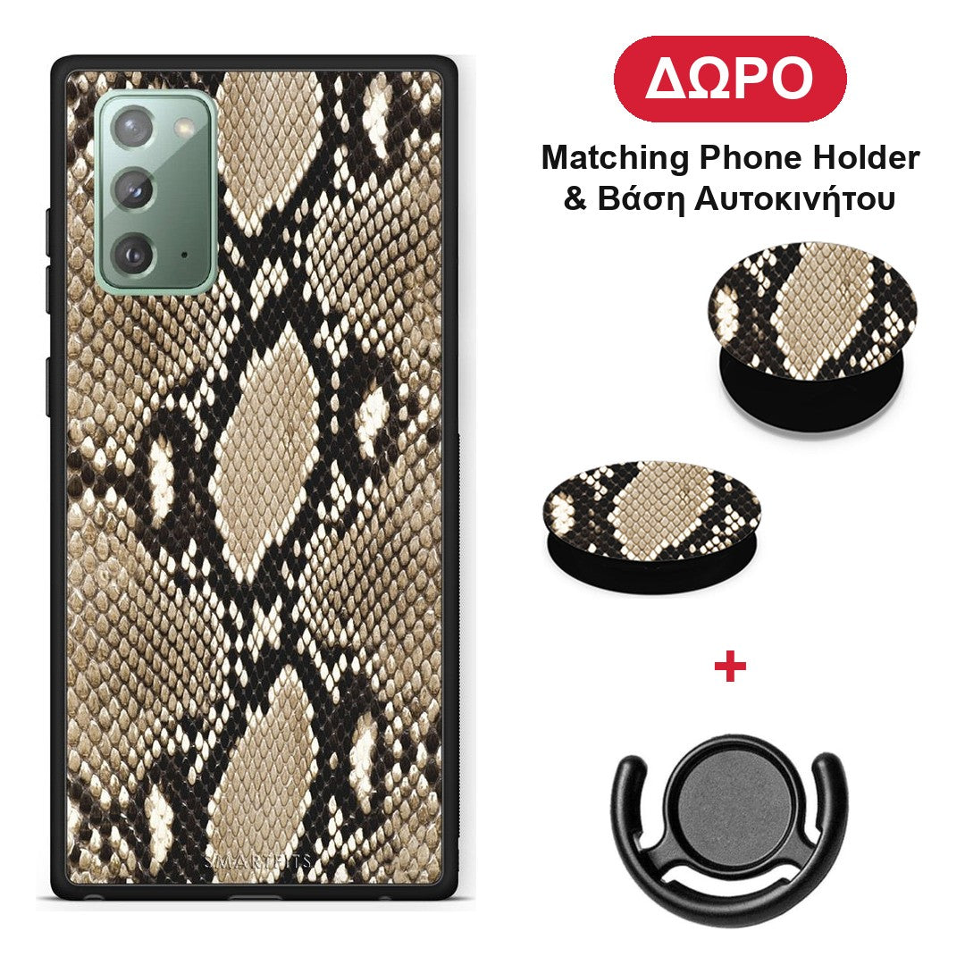 Animal Fashion Snake - Samsung Galaxy Note 20 θήκη + Δώρο Phone Holder & Βάση Αυτοκινήτου