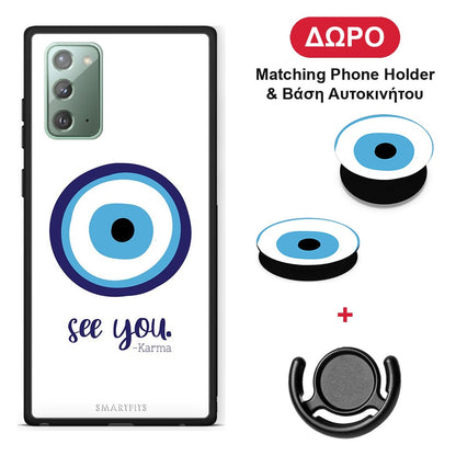Karma Says - Samsung Galaxy Note 20 θήκη + Δώρο Phone Holder & Βάση Αυτοκινήτου