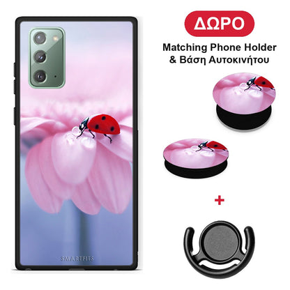 Ladybug Flower - Samsung Galaxy Note 20 θήκη + Δώρο Phone Holder & Βάση Αυτοκινήτου