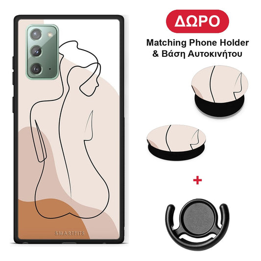 LineArt Woman - Samsung Galaxy Note 20 θήκη + Δώρο Phone Holder & Βάση Αυτοκινήτου