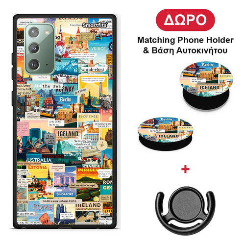 Live To Travel - Samsung Galaxy Note 20 θήκη + Δώρο Phone Holder & Βάση Αυτοκινήτου