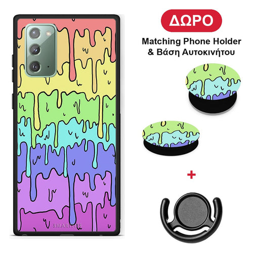 Melting Rainbow - Samsung Galaxy Note 20 θήκη + Δώρο Phone Holder & Βάση Αυτοκινήτου