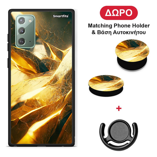 Real Gold - Samsung Galaxy Note 20 θήκη + Δώρο Phone Holder & Βάση Αυτοκινήτου