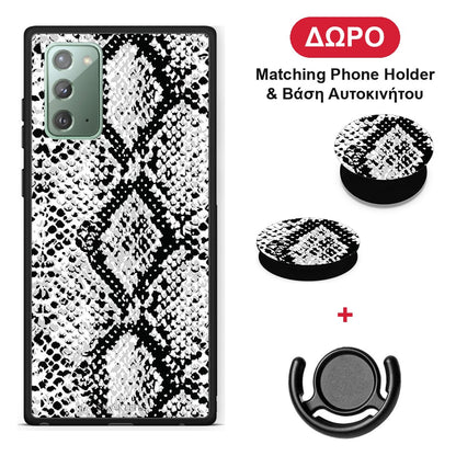 Animal White Snake - Samsung Galaxy Note 20 θήκη + Δώρο Phone Holder & Βάση Αυτοκινήτου