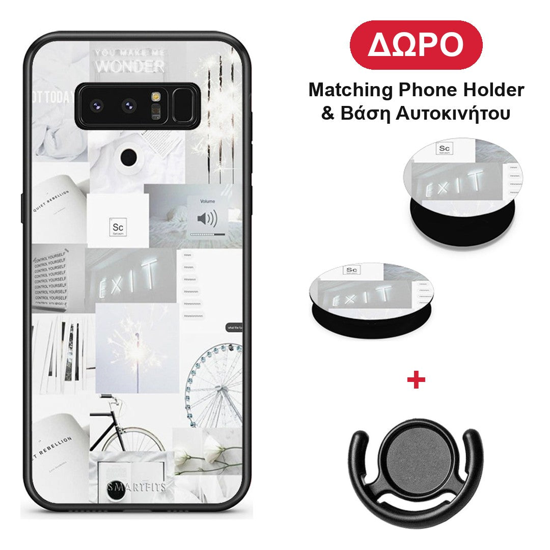Collage Make Me Wonder - Samsung Galaxy Note 8 θήκη + Δώρο Phone Holder & Βάση Αυτοκινήτου