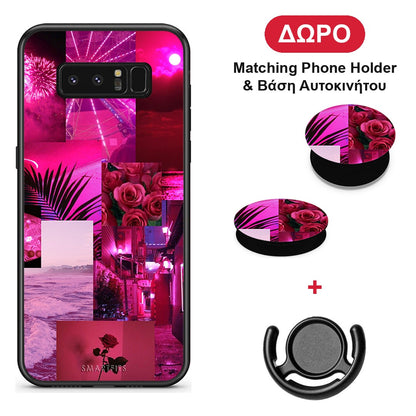 Collage Red Roses - Samsung Galaxy Note 8 θήκη + Δώρο Phone Holder & Βάση Αυτοκινήτου