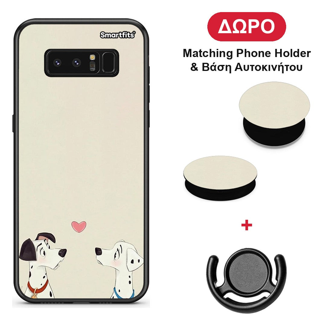 Dalmatians Love - Samsung Galaxy Note 8 θήκη + Δώρο Phone Holder & Βάση Αυτοκινήτου